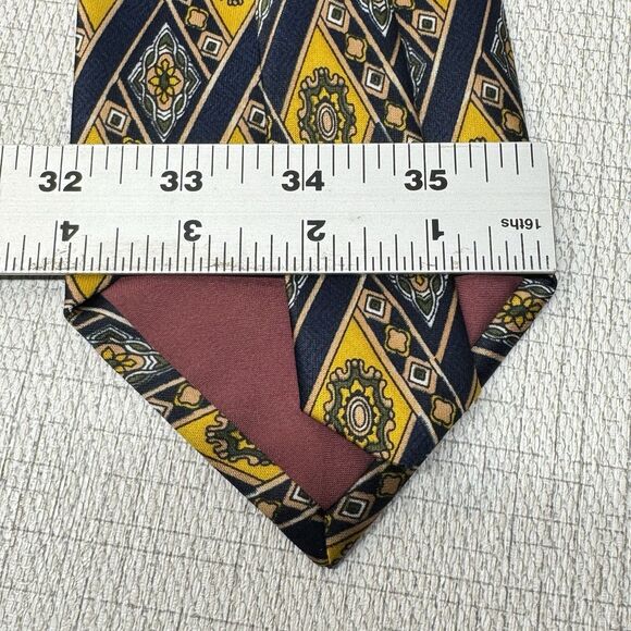 Guido Vietri Blue Gold Diamond Geometric Polyester Tie - Picture 5 of 5